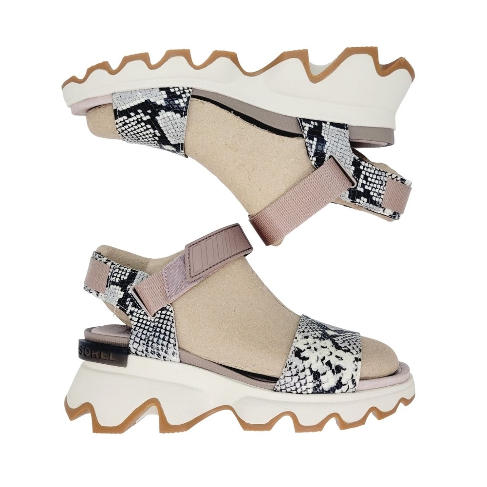 COPY - SOREL WOMEN'S KINETIC Snake Print Sporty SANDALS Size 9.5 MAUVE VAPOR